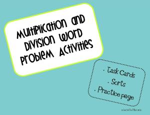 multiplication division word problem task cards